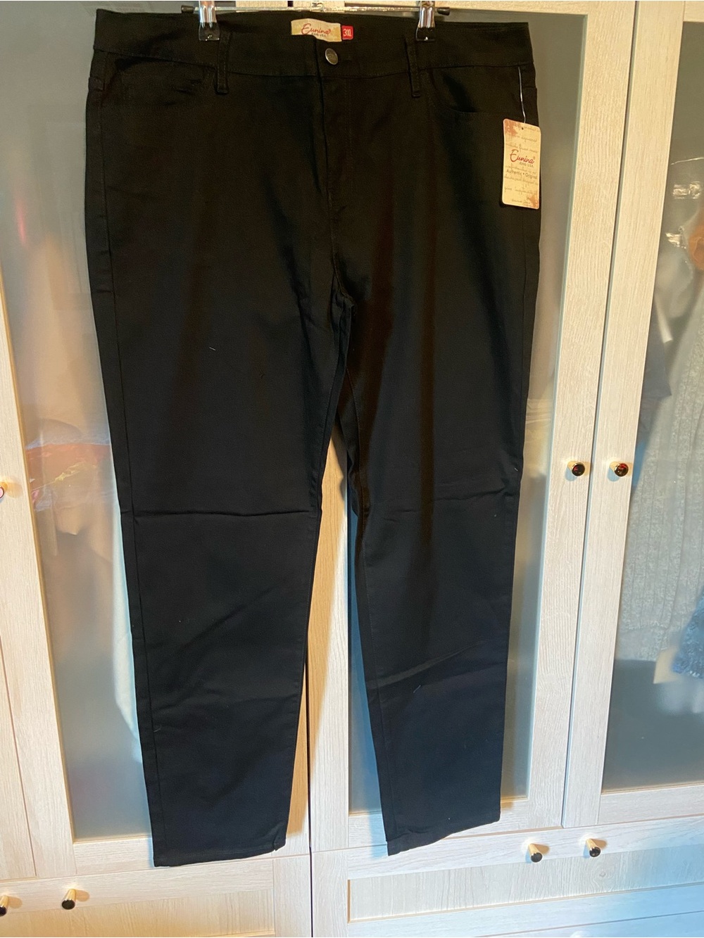eunina Black Women's Straight Chinos